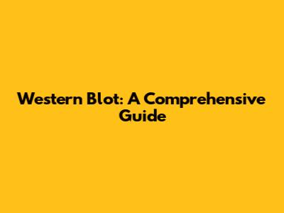 Western Blot: A Comprehensive Guide