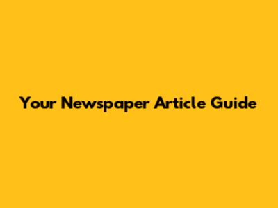 Your Newspaper Article Guide