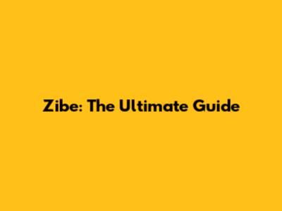 Zibe: The Ultimate Guide